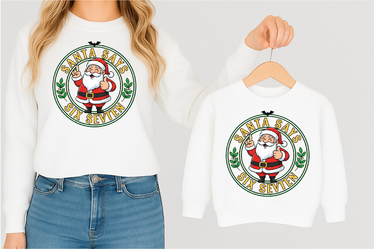 Funny Santa Says Six Seven Christmas, an Illustration by Designking (Photo 3 of 5)