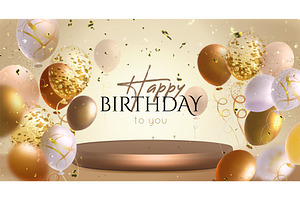Happy birthday greeting card with, an Object Illustration by art PVP - market