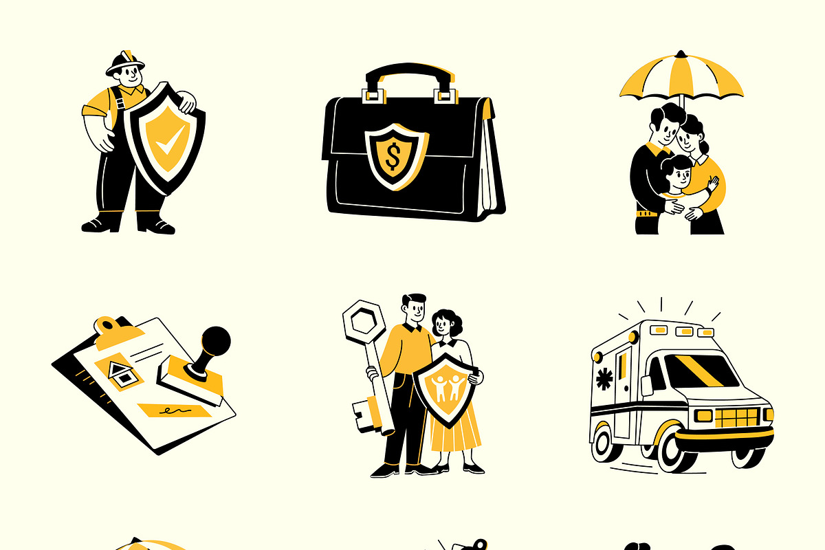Insurance Drawing Illustration, a Solid Icon by Vectors Market (Photo 8 of 9)