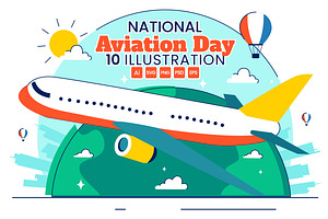 10 National Aviation Day Vector, a Transportation Illustration by denayunebgt
