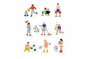 People Working in Garden or Farm, a Person Illustration by TopVectors