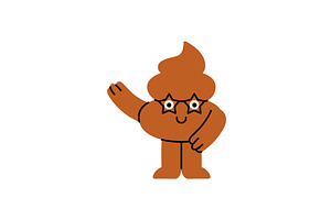 Happy cartoon poop character smiling, a Texture Illustration by GraphiShop
