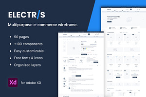 Electris AdobeXD Ecommerce Wireframe