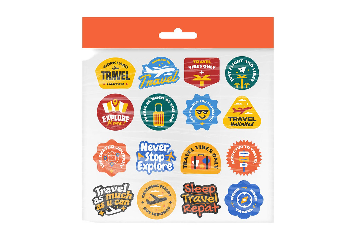 Retro travel Digital Stickers Bundle, an Object Graphic by TSRY (Photo 2 of 3)