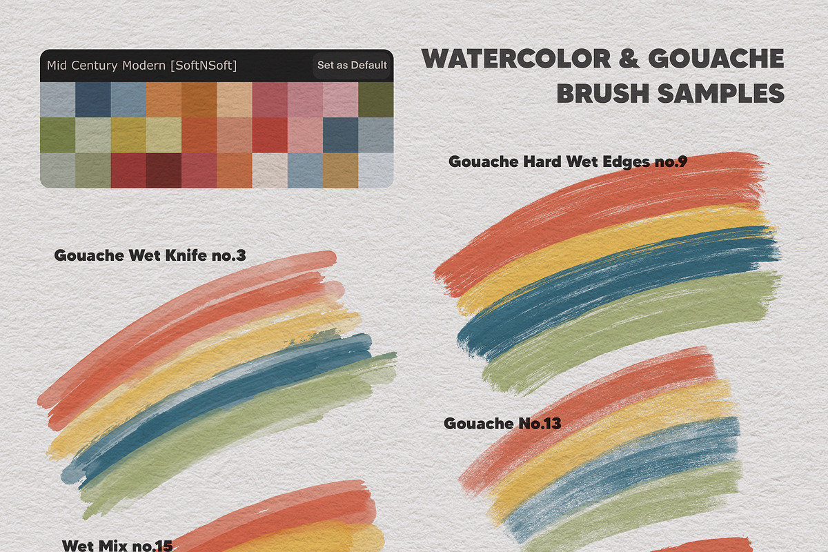 Procreate Watercolor&Gouache Brushes, a Brush Add-On by Mockup Art Atelier (Photo 4 of 10)