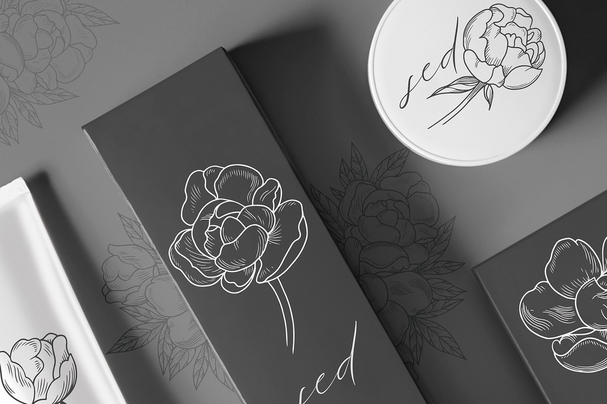 Peonies Line Art SVG, AI, EPS, PNG, a Decorative Illustration by InstaDesignPro (Photo 2 of 12)