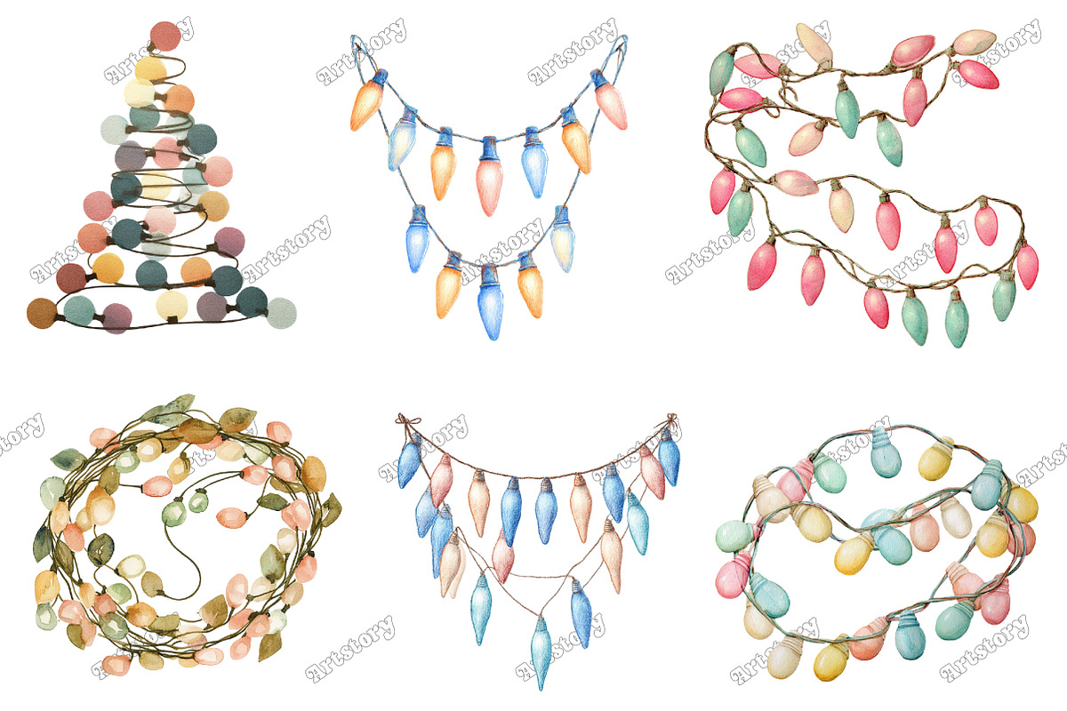 Christmas Light Strings Clipart, an Illustration by designcity5 (Photo 3 of 5)