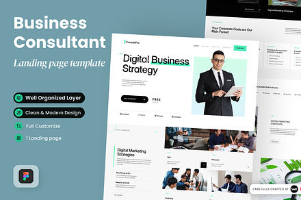 Business Consultant Landing Page, a Landing Page Template by SLAB! Design