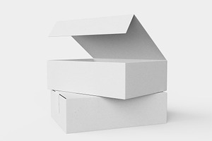 3d Cardboard Postal Boxes Mockup