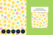 Cute Kawaii Smiley Faces and Flowers, a Pattern Graphic by Rxmi Studio (Thumbnail 1 of 3)