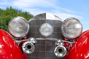 Front view of vintage classic car, a Transportation Photo by BOOCYS