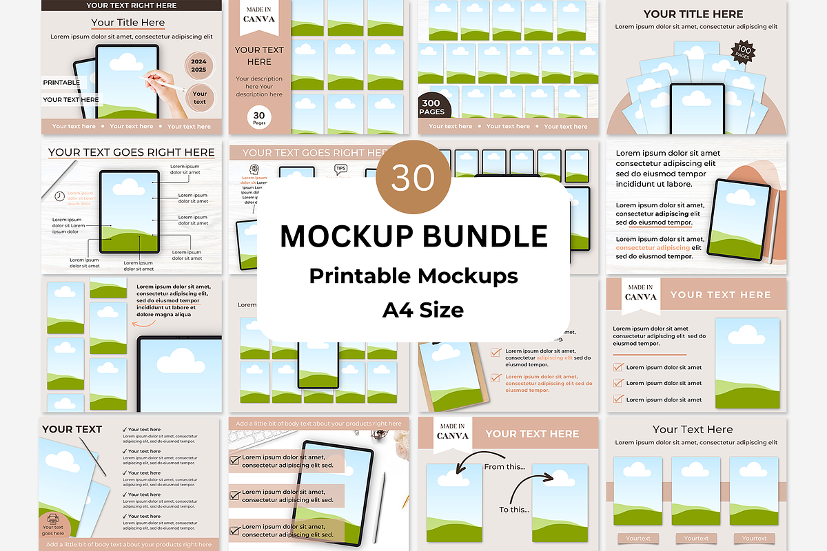 Printable Mockup Listing Template A4, a Books & Magazine Mockup by NoemieDesigns (Photo 1 of 5)