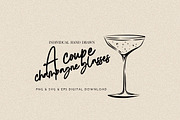 A Coupe Champagne Glass, an Object Illustration by CraftingOnSunday (Thumbnail 1 of 3)