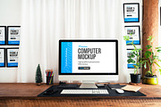 iMac Desk & Poster Frame Mockup, a Mockup by SimplDesign (Thumbnail 6 of 11)