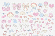Coquette Sea shells clipart set, a Seasonal Illustration by @olga.angelloz (Thumbnail 2 of 2)