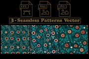 Seamless Cosmic & Botanical Patterns, a Pattern Graphic by one-touch (Thumbnail 4 of 7)