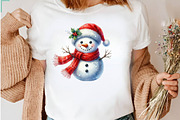 Christmas Snowman PNG, a Seasonal Illustration by CreationArt (Thumbnail 6 of 7)