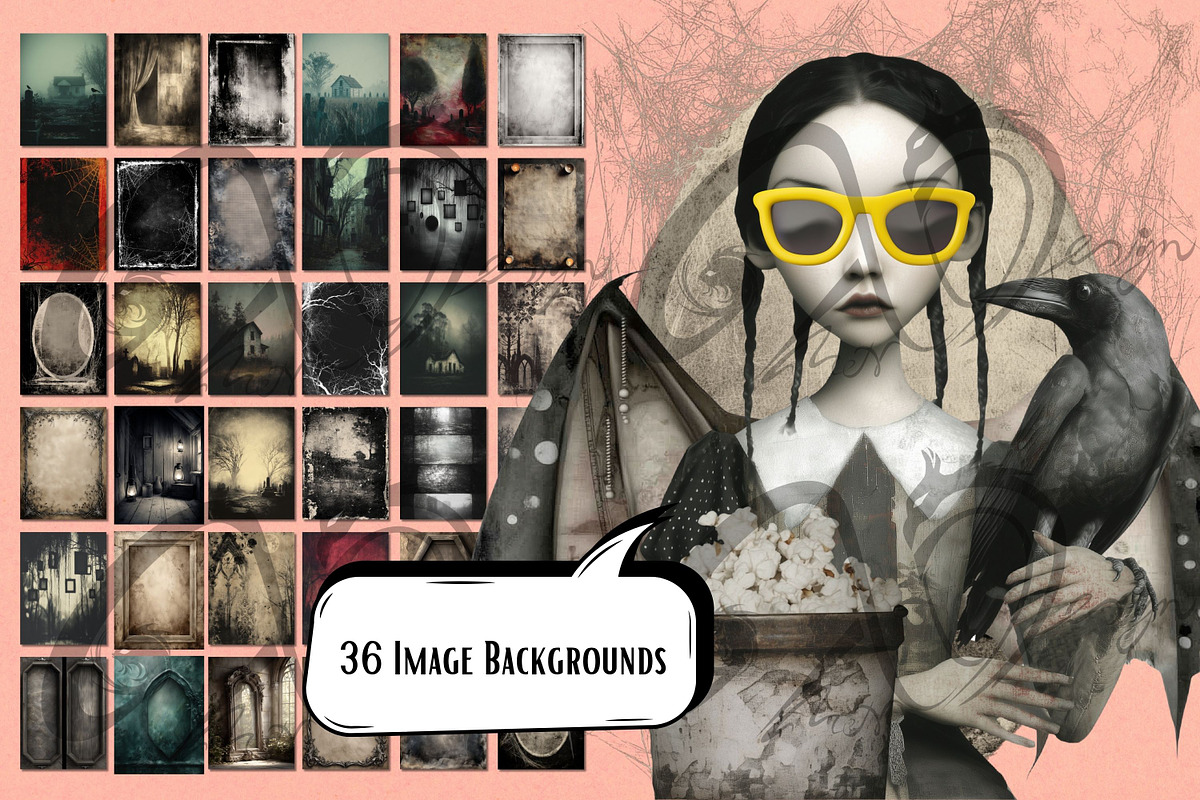 Haunted Dollhouse: Gothic Clipart, a Seasonal Illustration by NiiiNArt (Photo 6 of 7)