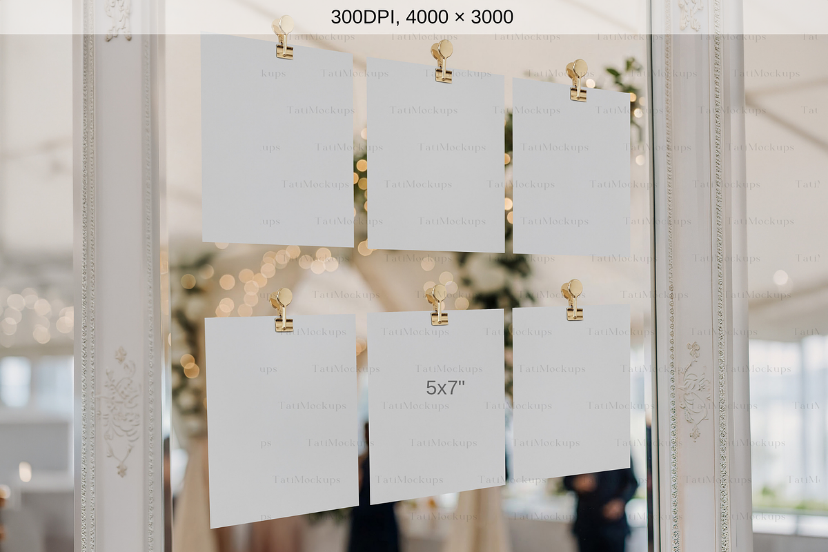 Hanging Seating Chart Cards Mockup, an Advertising Mockup by TatiMockup (Photo 2 of 4)