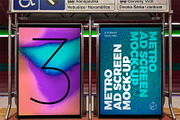 Metro Ad Screen Mock-Ups 7 v1, an Advertising Mockup by Graphic Shelter (Thumbnail 1 of 3)