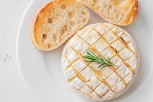 Baked camembert with ciabatta, a Food & Drink Photo by Alexander Prokopenko