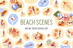 People relaxing on summer beach set, a Person Illustration by Good Studio