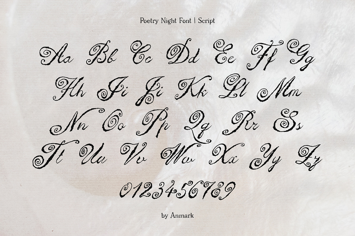 Poetry Night Vintage Font Duo, a Script Font by AnMark (Photo 5 of 13)