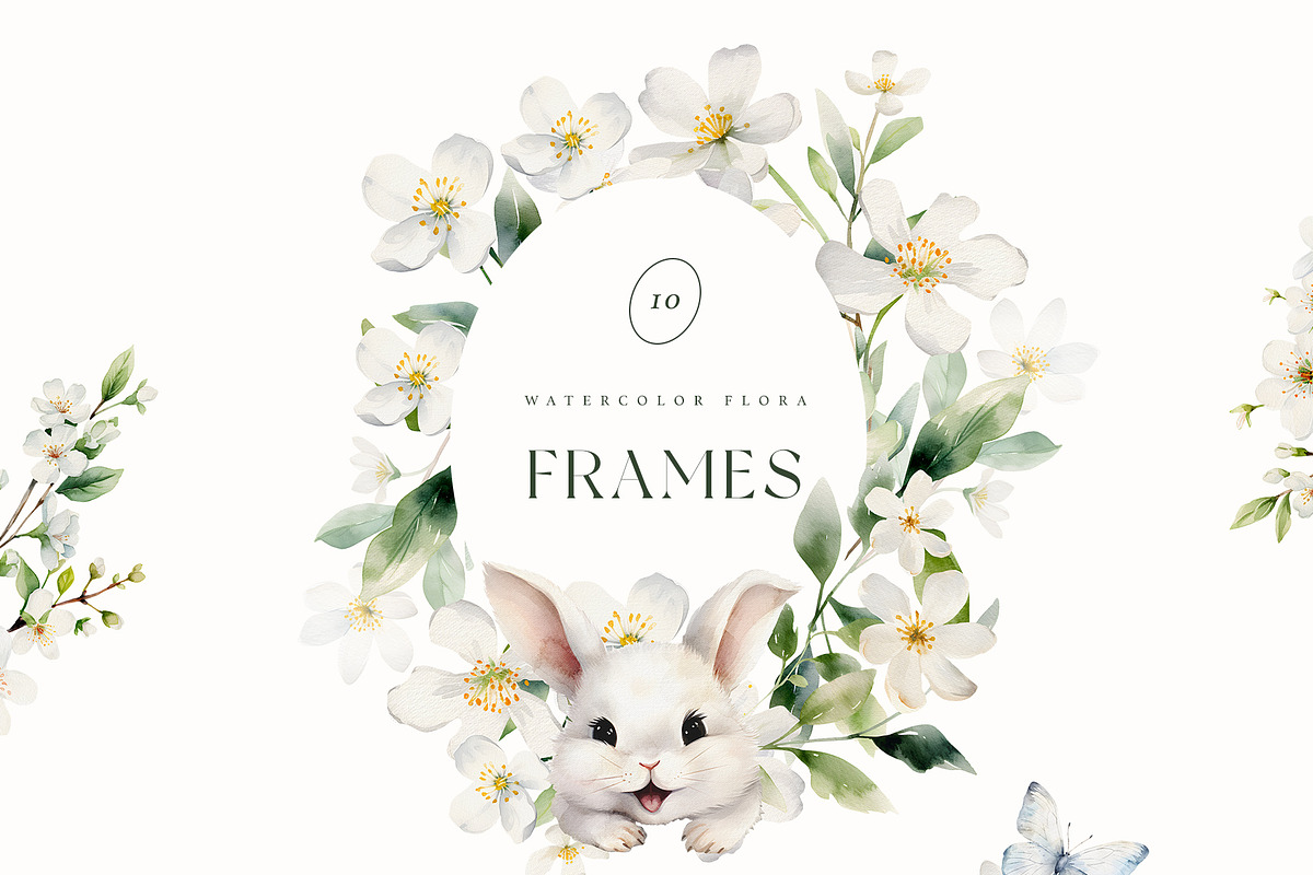 Watercolor easter bunnies clipart, an Animal Illustration by MariGraphic boutique (Photo 3 of 10)