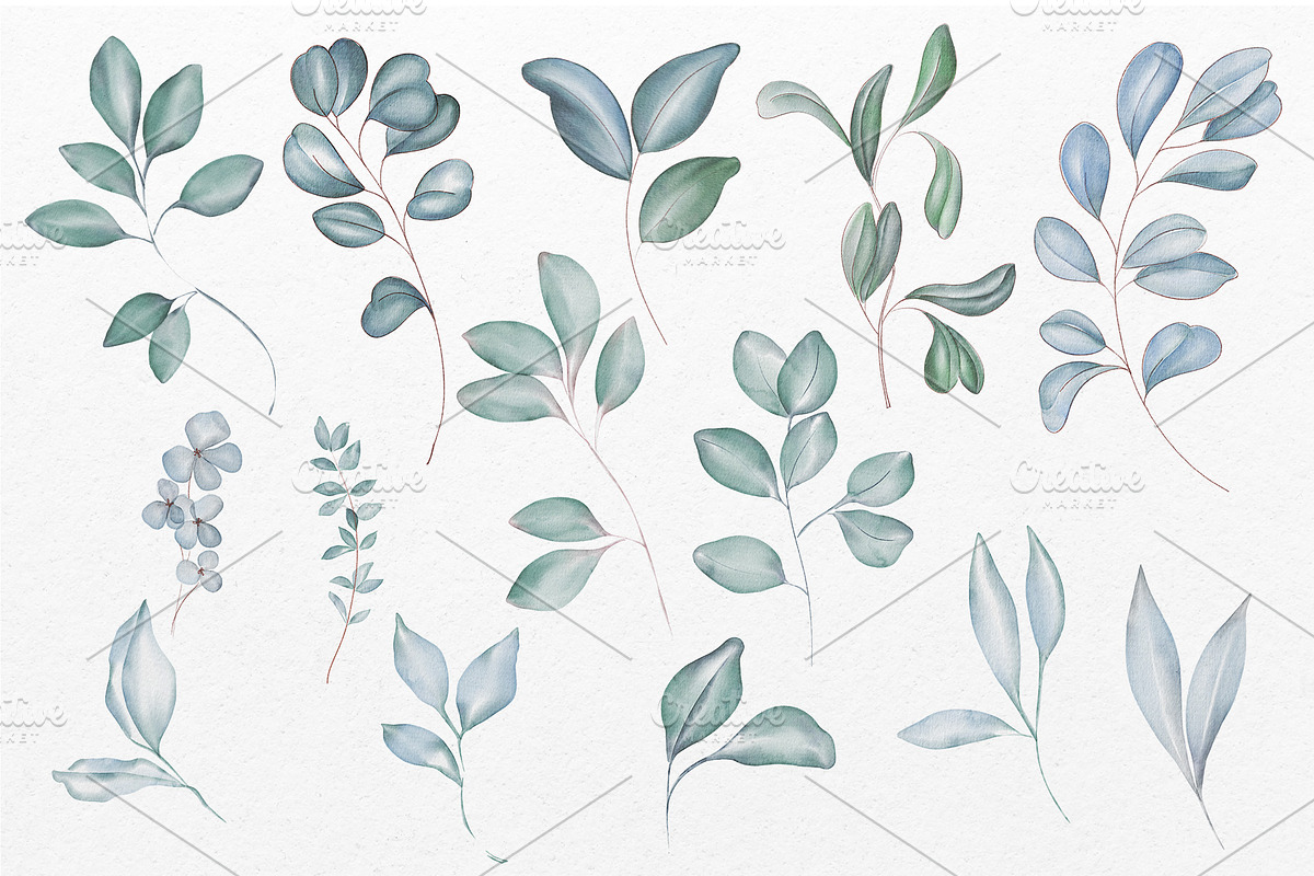 Greenery. Watercolor illustration, a Decorative Illustration by DamriNa art (Photo 3 of 11)