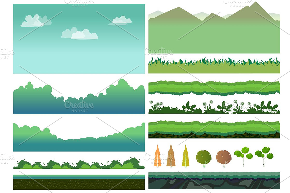 Landscape Constructor Set I, a Background Graphic by 2dvillShop (Photo 3 of 6)