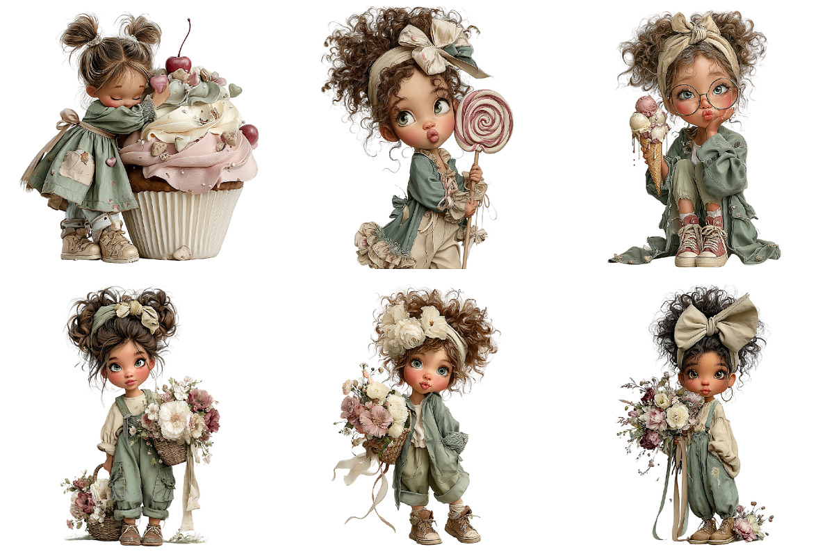 Whimsical Cute Girls Watercolor Clip, a Graphic by Libby Wishes (Photo 3 of 4)