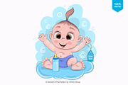 Cute little baby. Tshirt, PNG., a Person Illustration by KENO Mascots (Thumbnail 2 of 5)
