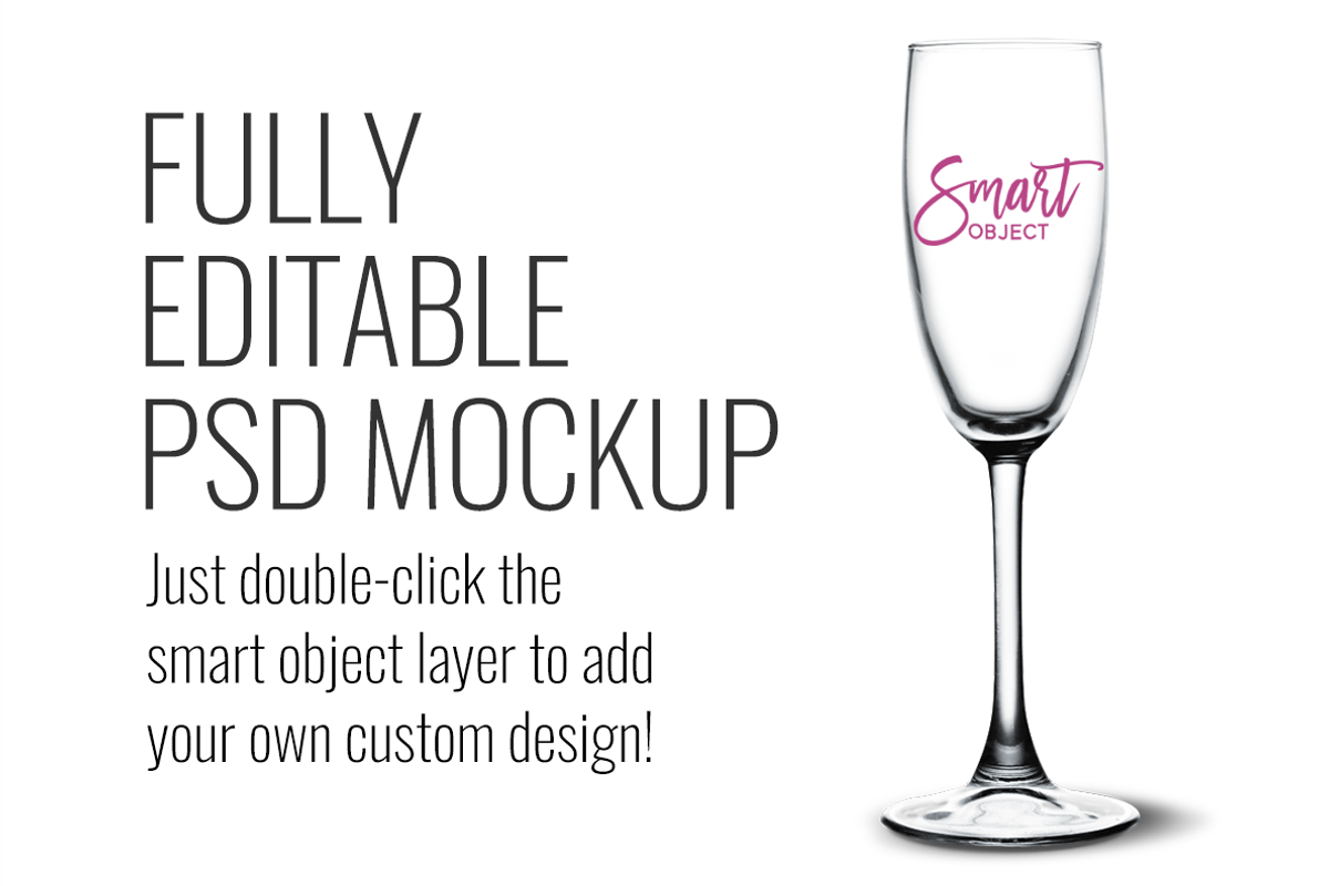 Champagne Flute Mockup w/ Glitter, a Product Mockup by SarahDesign (Photo 3 of 7)