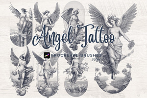 Angel Tattoo Clip Art Brush Stamp