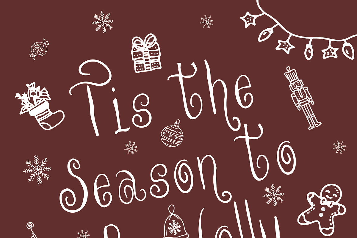 Whimsical Handdrawn Holly Jolly Font, a Handwritten Font by Amalia Calligraphy (Photo 4 of 11)