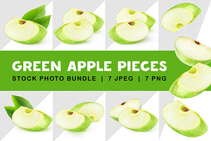 Slices of green apple