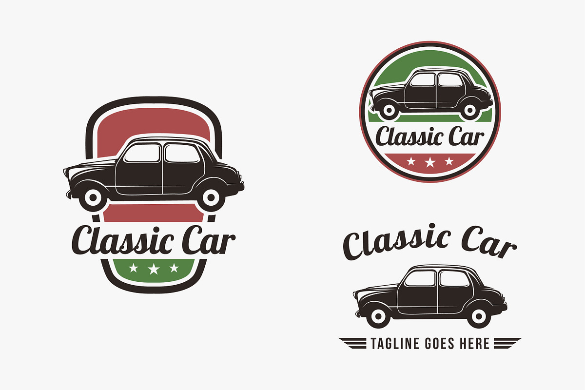Set of Vintage classic car logo, a Branding & Logo Template by DOMHOUZE