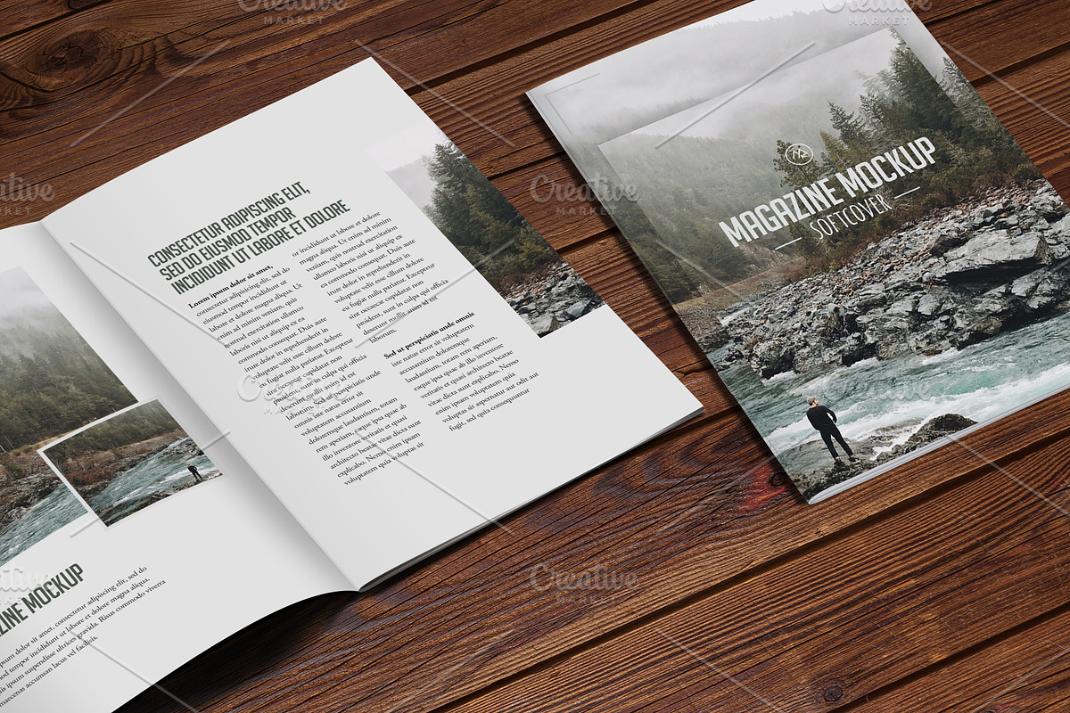 Softcover Magazine Mockup, a Print Template by ArtefShop (Photo 2 of 8)