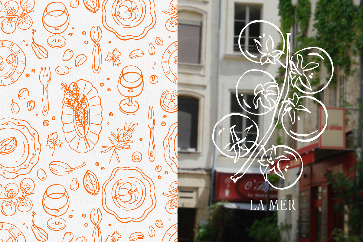 La Mer Mediterranean Seafood Graphic, a Food Illustration by Volha Studio (Photo 14 of 15)
