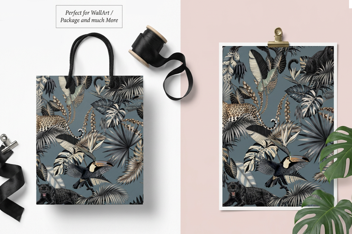 Indigo Jungle Tropical Seamles 2026, a Pattern Graphic by Luiz da Rolt Grathwohl (Photo 15 of 24)