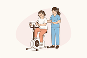 Guided Senior Rehab Illustration, an Object Graphic by Jump Studio (Thumbnail 9 of 12)