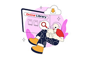 6 Online Library Vector Illustration, an Education Illustration by denayunebgt (Thumbnail 3 of 3)