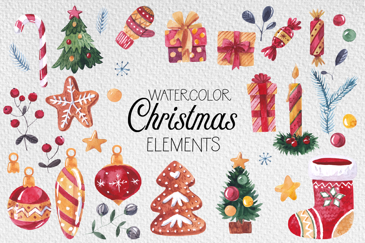 Christmas watercolor collection, an Illustration by martynmarin (Photo 1 of 3)