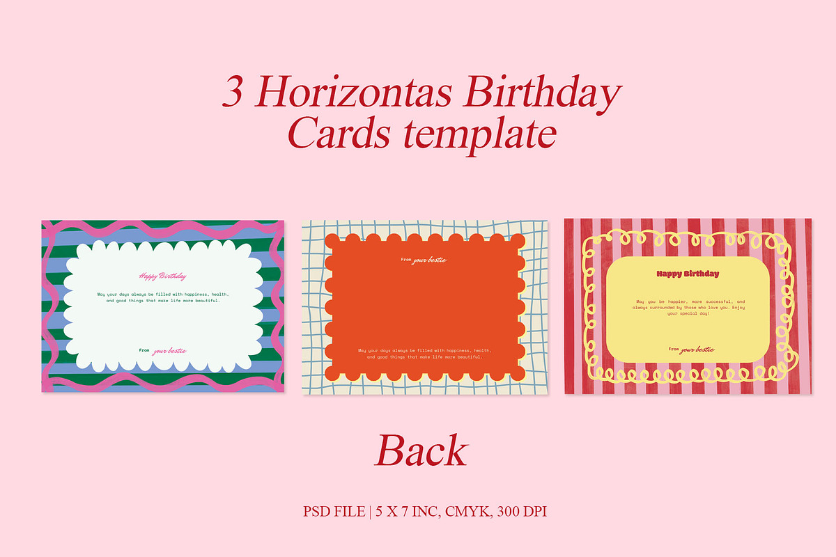 Full Color Birthday Greeting Cards, a Card Template by rzkaamlya (Photo 2 of 5)