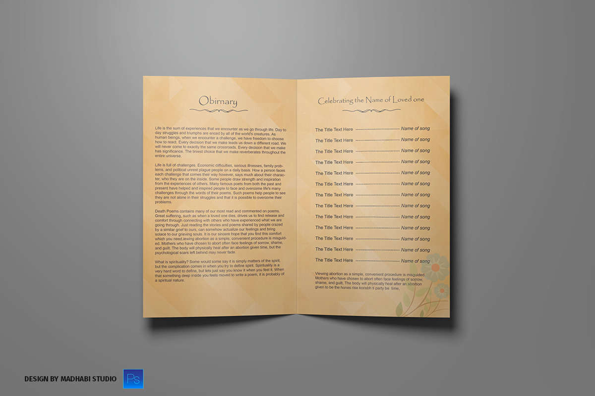 Funeral Program Template Simple, a Brochure Template by Madhabi Studio (Photo 5 of 7)