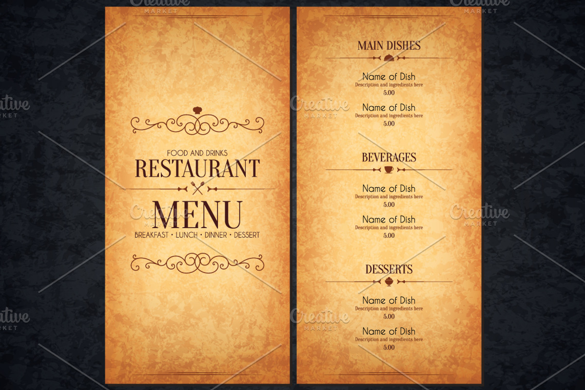 Restaurant menu template, a Brochure Template by Restaurant Menu & Logos