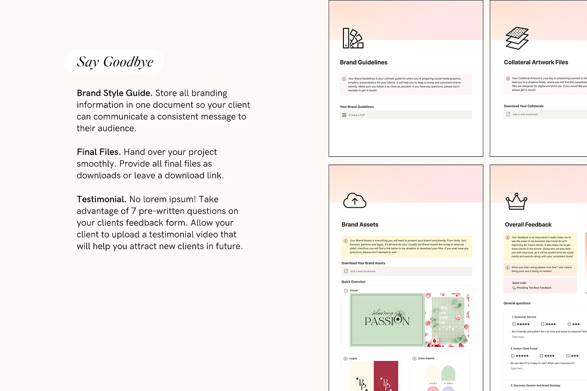 Notion Client Portal For Designer, a Stationery Template by TheCoastlineStudio (Photo 7 of 9)