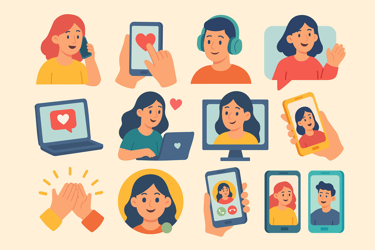 Communication Icons Set, a Technology Illustration by ananastya (Photo 6 of 12)