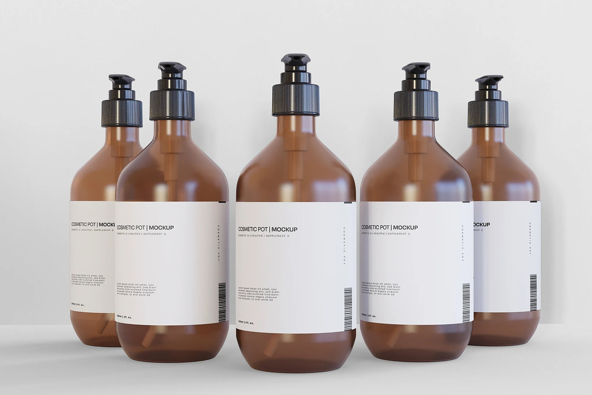Cosmetic Dispenser Bottle Mockup, an Advertising Mockup by skybluecreative (Photo 2 of 2)