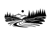 Nature Landscape Silhouette Bundle, an Illustration by Gfx_Store (Thumbnail 4 of 6)